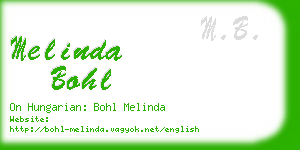 melinda bohl business card